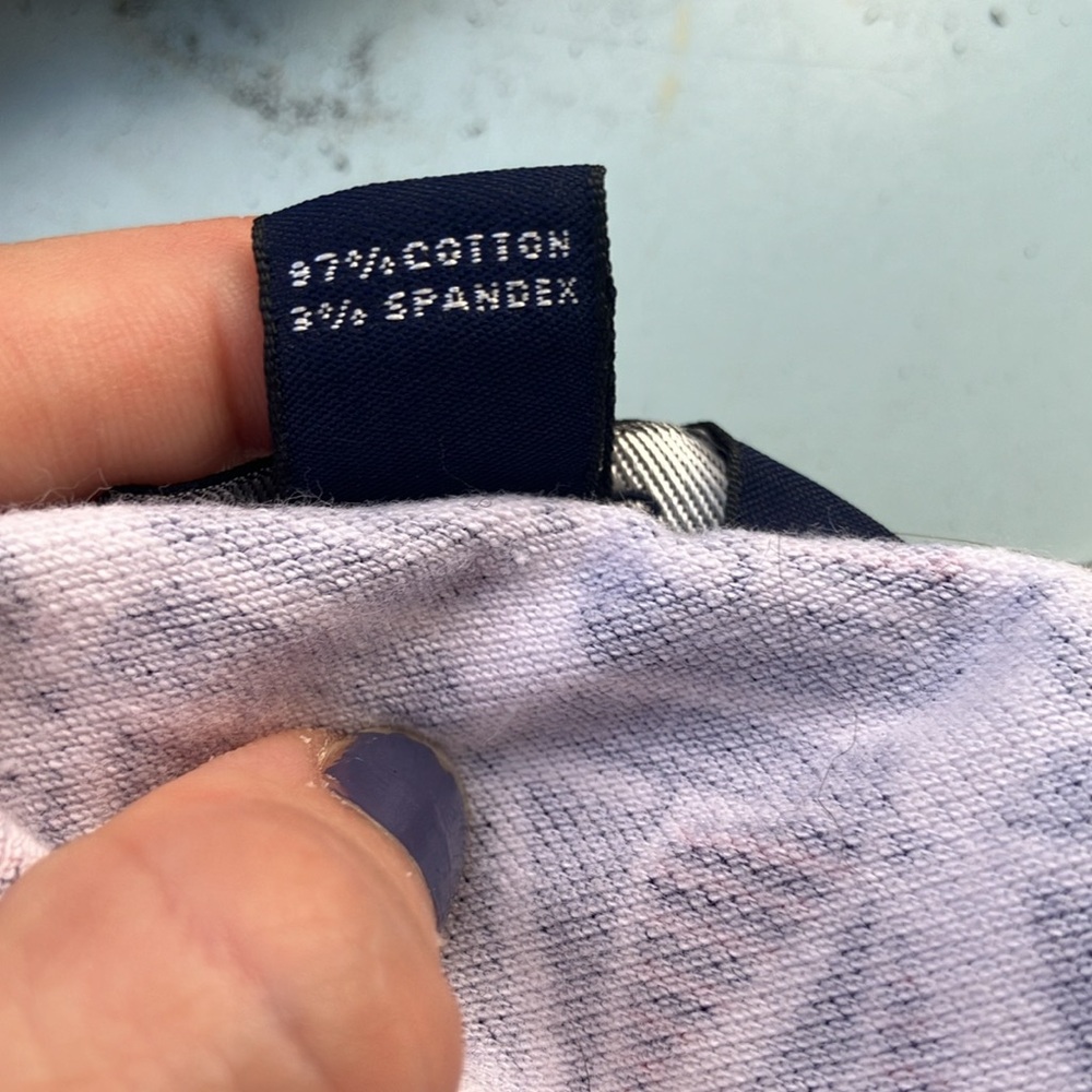 Lands' End Navy, White, and Salmon Polo Style Boat Print Preppy Midi Tank Dress - Picture 6 of 7
